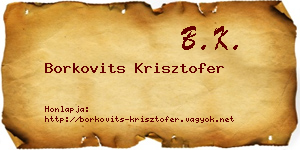 Borkovits Krisztofer névjegykártya